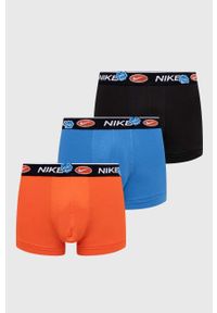 Nike bokserki 3-pack męskie kolor pomarańczowy. Kolor: pomarańczowy. Materiał: tkanina, skóra, włókno