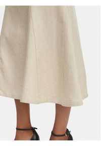 Guess Spódnica midi W6GD69 W2092 Beżowy jasny Regular Fit. Kolor: beżowy. Materiał: len #3
