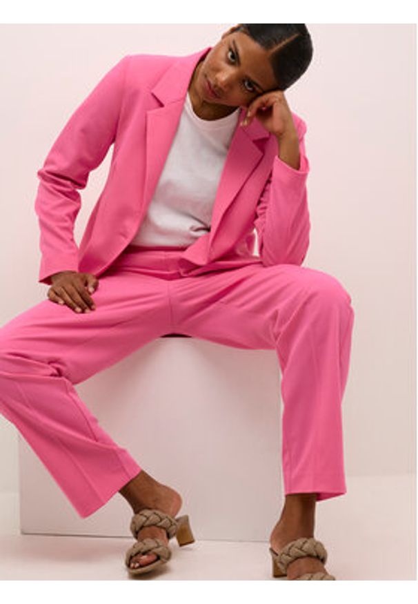 Kaffe Marynarka Sakura 10506684 Różowy Slim Fit. Kolor: różowy. Materiał: syntetyk