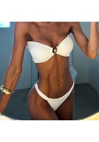 Intica - Bikini bandeau bez ramiączek na plażę Lakeesha. Kolor: biały. Materiał: tkanina, materiał #2