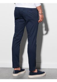 Ombre Clothing - Spodnie męskie chino P156 - granatowe - XXL. Okazja: na co dzień. Kolor: niebieski. Materiał: bawełna, elastan, tkanina. Styl: klasyczny, casual