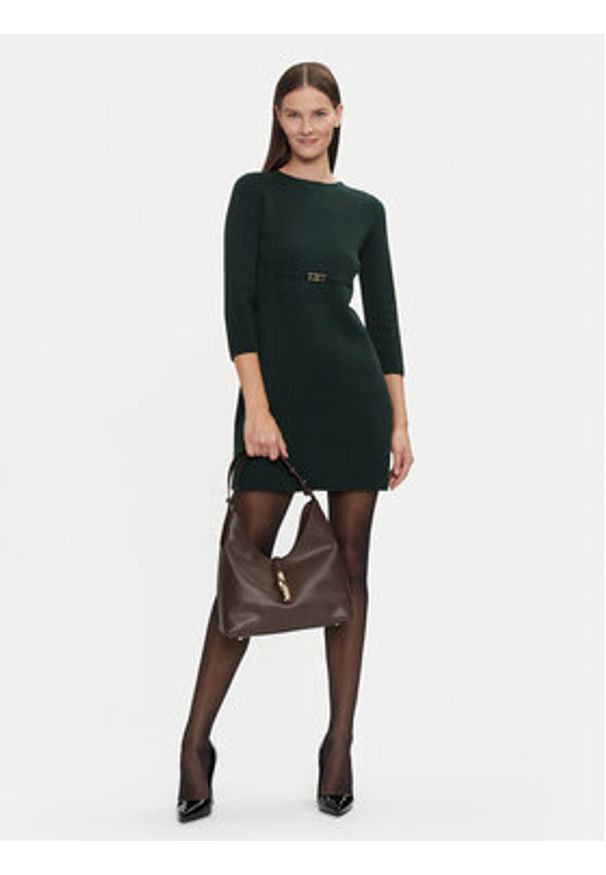 Luisa Spagnoli Sukienka dzianinowa Marinella 58486 Zielony Regular Fit. Kolor: zielony. Materiał: wełna