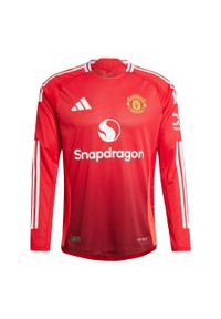 Adidas - Koszulka Manchester United 24/25 Long Sleeve Home Authentic. Kolor: czerwony. Materiał: materiał. Długość rękawa: długi rękaw