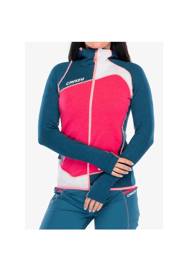 CRAZY - Bluza polarowa damska Crazy Pull Ionic Light. Kolor: różowy. Materiał: polar