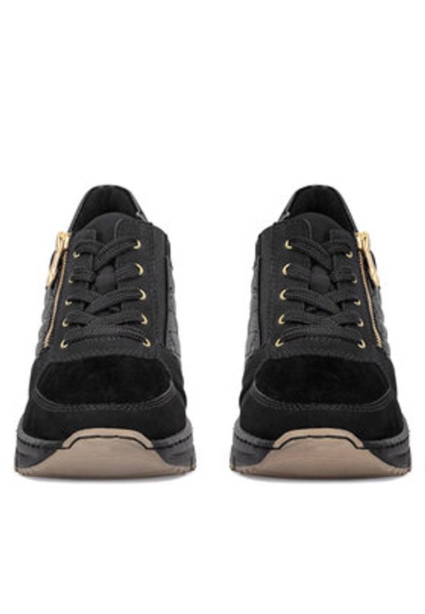 Rieker Sneakersy N6314-00 Czarny. Kolor: czarny. Materiał: skóra