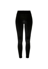 Damskie legginsy z wysoką talią Urban Classics velvet. Stan: podwyższony. Kolor: czarny #1
