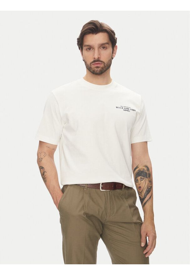 Marc O'Polo Denim T-Shirt 500 0007 261 Écru Oversize. Typ kołnierza: polo. Materiał: bawełna
