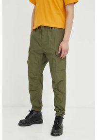 G-Star RAW - G-Star Raw spodnie bawełniane kolor zielony proste. Kolor: zielony. Materiał: bawełna #1