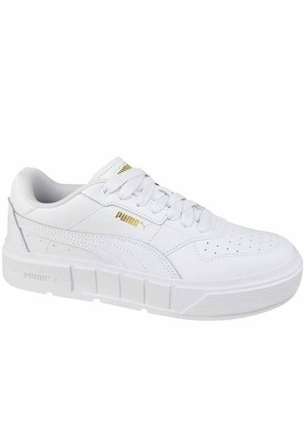 Buty do chodzenia damskie Puma Cali Court Lth Jr. Kolor: biały. Materiał: skóra. Szerokość cholewki: normalna. Sport: turystyka piesza