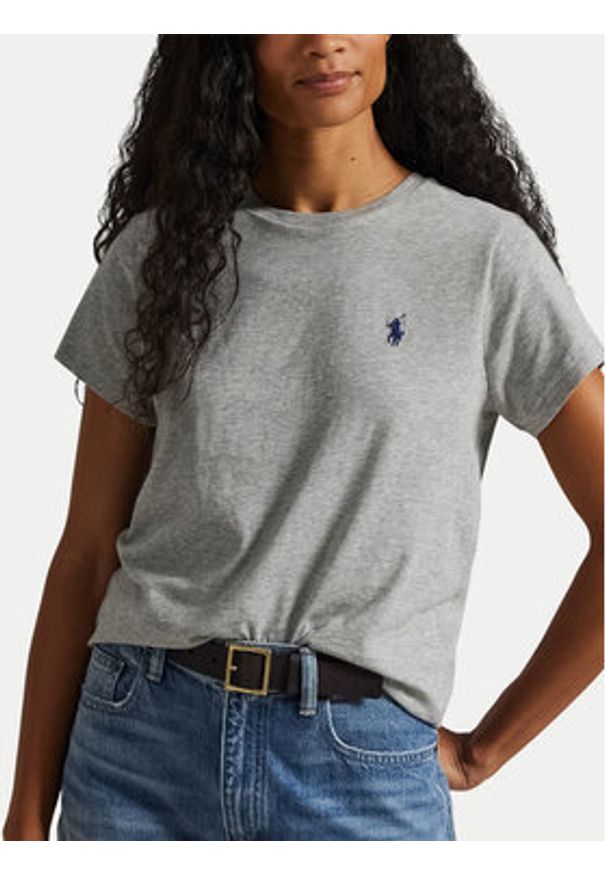 Polo Ralph Lauren T-Shirt 211898698008 Szary Regular Fit. Typ kołnierza: polo. Kolor: szary. Materiał: bawełna