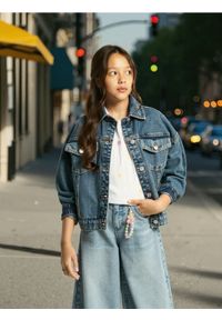Sinsay - Kurtka jeansowa - granatowy. Kolor: niebieski. Materiał: jeans