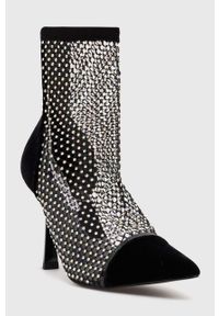 Karl Lagerfeld botki PANDARA II damskie kolor czarny na szpilce KL31346. Kolor: czarny. Materiał: skóra. Obcas: na szpilce. Wysokość obcasa: średni #4