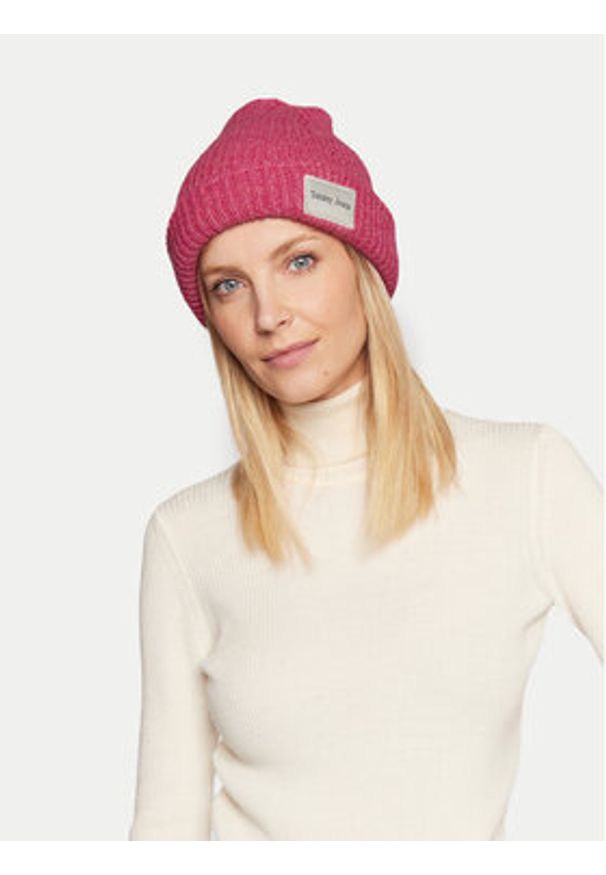 Tommy Jeans Czapka Elevated AW0AW14079 Różowy. Kolor: różowy. Materiał: akryl