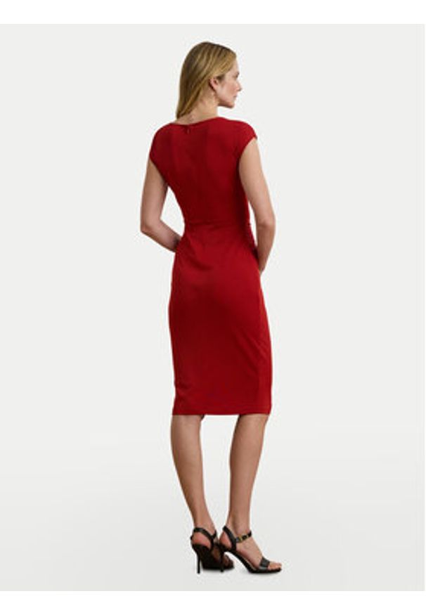 Lauren Ralph Lauren - LAUREN RALPH LAUREN Sukienka koktajlowa 200973601002 Czerwony Slim Fit. Kolor: czerwony. Materiał: syntetyk. Styl: wizytowy