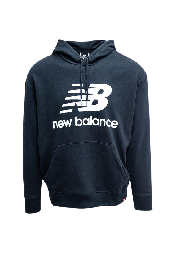 Bluza z kapturem New Balance Essentials Stacked Logo, Kobiety. Typ kołnierza: kaptur. Kolor: czarny. Materiał: bawełna, materiał