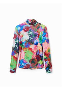 Desigual Bluzka Royal 23SWTKBQ Kolorowy Slim Fit. Materiał: syntetyk. Wzór: kolorowy #3