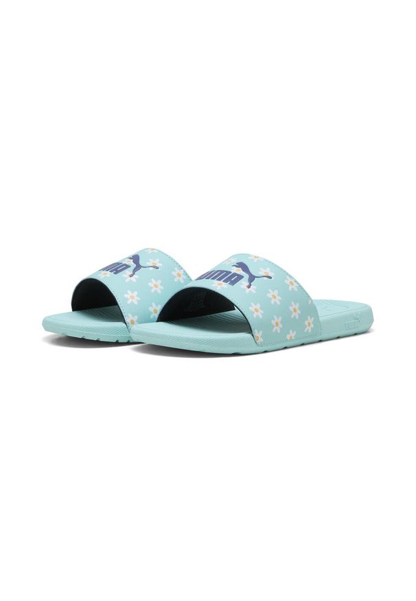 Puma - Młodzieżowe klapki Cool Cat 2.0 Daisies PUMA. Kolor: pomarańczowy, biały, wielokolorowy, niebieski. Wzór: nadruk. Styl: młodzieżowy