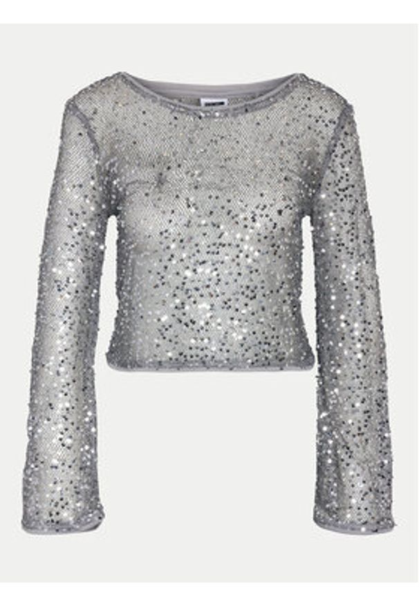 Noisy may - Noisy May Bluzka Paila 27032022 Srebrny Relaxed Fit. Kolor: srebrny. Materiał: syntetyk