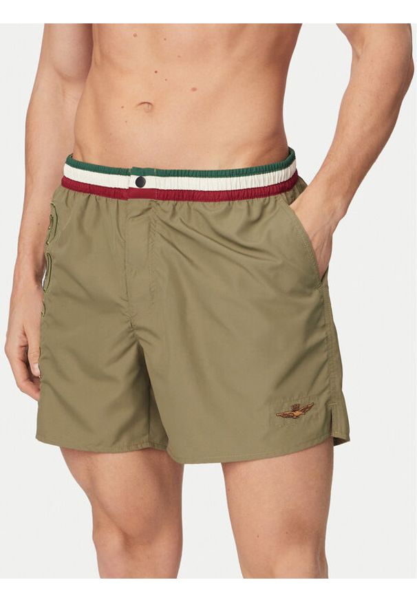 Aeronautica Militare Szorty kąpielowe 261BW0233UCT02967 Zielony Regular Fit. Kolor: zielony. Materiał: syntetyk