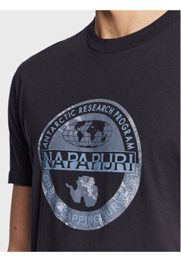 Napapijri T-Shirt S-Bollo NP0A4H9K Granatowy Regular Fit. Kolor: niebieski. Materiał: bawełna