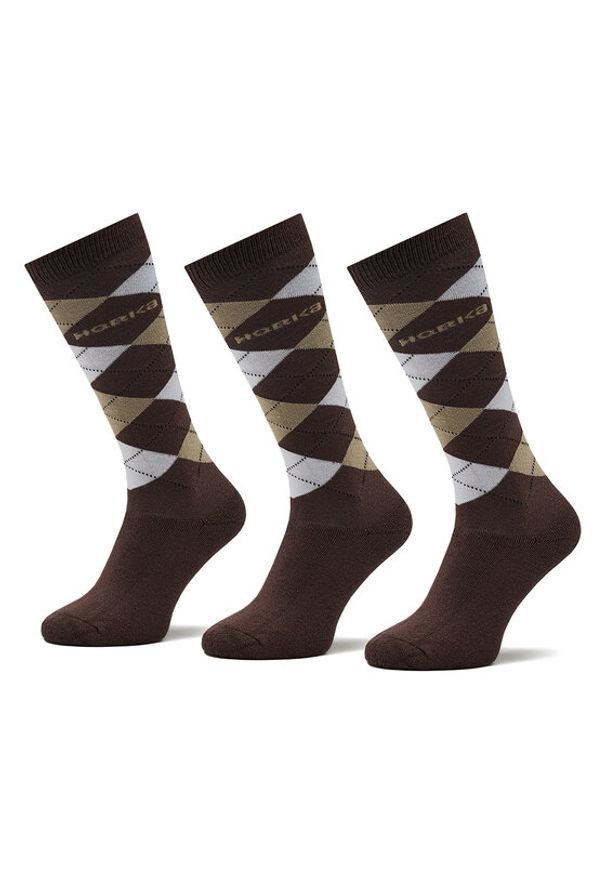 Horka Zestaw 3 par wysokich skarpet unisex Riding Socks 145450 Brązowy. Kolor: brązowy. Materiał: materiał