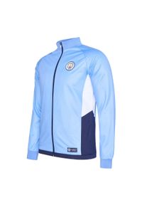 MANCHESTER CITY - Dres piłkarski dziecięcy Manchester City. Kolor: niebieski. Materiał: dresówka. Styl: sportowy