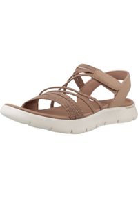 skechers - Sandały SKECHERS GO WALK FLEX Brązowy. Kolor: brązowy. Materiał: tkanina, syntetyk. Styl: sportowy #1