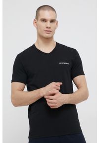 Emporio Armani Underwear T-shirt (2-pack) męski kolor czarny z nadrukiem. Okazja: na co dzień. Kolor: czarny. Materiał: dzianina. Wzór: nadruk. Styl: casual