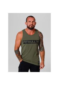 PITBULL - Tank męski Pitbull Top Slim Fit Hilltop. Kolor: wielokolorowy, czarny, zielony