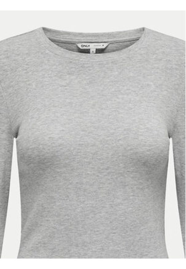 only - ONLY Bluzka Riley 15323159 Szary Slim Fit. Kolor: szary. Materiał: bawełna