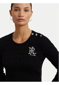 Lauren Ralph Lauren Sweter 200932223001 Czarny Slim Fit. Kolor: czarny. Materiał: bawełna #3