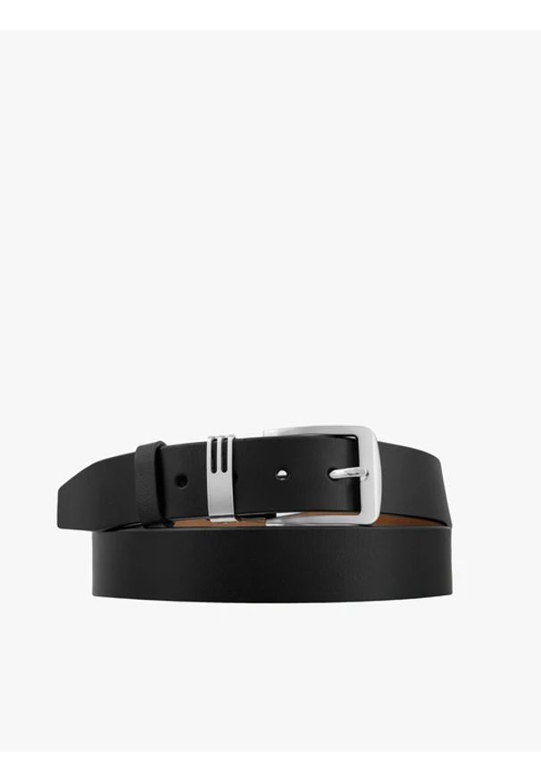 Ryłko - Czarny pasek ze skóry licowej. Kolor: czarny. Materiał: skóra. Styl: klasyczny, casual, street, elegancki