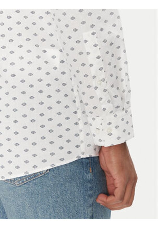 Hugo - HUGO Koszula Valerio 50539802 Biały Modern Fit. Kolor: biały. Materiał: bawełna