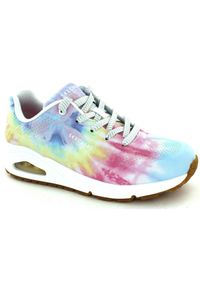 skechers - Buty do chodzenia damskie Skechers Hyped Hippie. Okazja: na co dzień. Zapięcie: sznurówki. Kolor: różowy, wielokolorowy, biały. Materiał: materiał. Szerokość cholewki: normalna. Sport: turystyka piesza #1