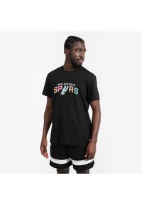 TARMAK - Koszulka do koszykówki unisex Tarmak NBA TS 900 San Antonio Spurs. Kolor: czarny. Materiał: bawełna, poliester, materiał. Sport: koszykówka