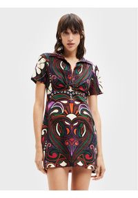 Desigual Sukienka codzienna Celia 22WWVW19 Kolorowy Regular Fit. Okazja: na co dzień. Materiał: bawełna, wiskoza. Wzór: kolorowy. Typ sukienki: proste. Styl: casual