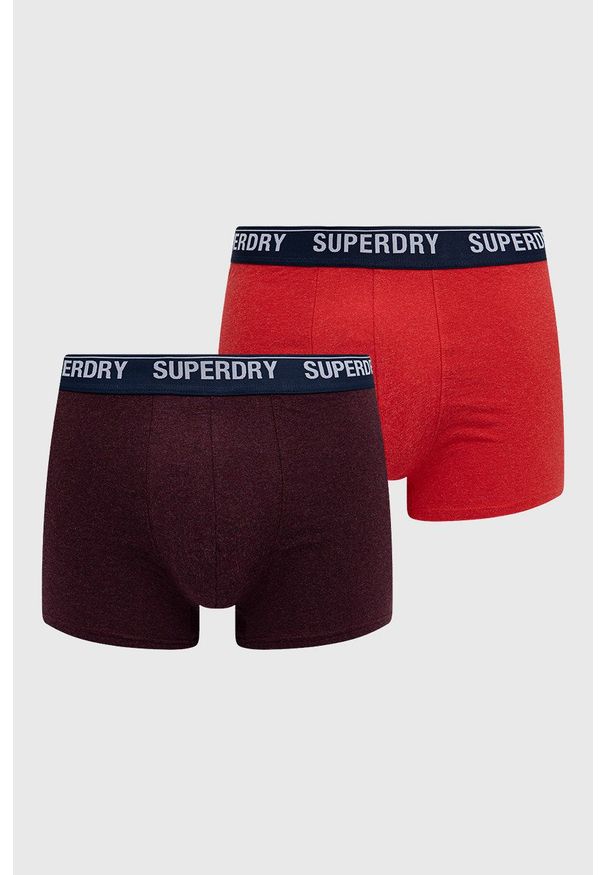 Superdry Bokserki (2-pack) męskie kolor bordowy. Kolor: czerwony. Materiał: bawełna