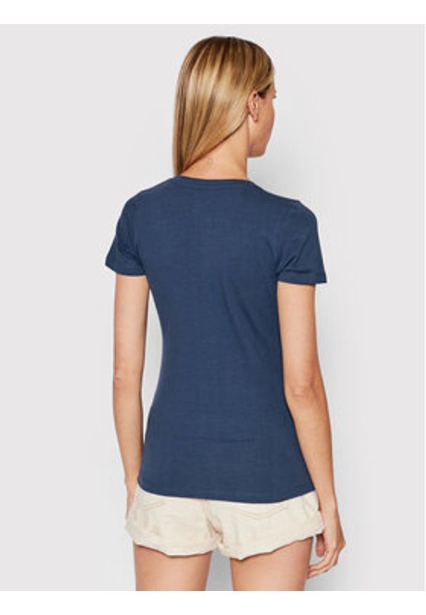 Pepe Jeans T-Shirt New Virgina PL505202 Granatowy Slim Fit. Kolor: niebieski. Materiał: bawełna