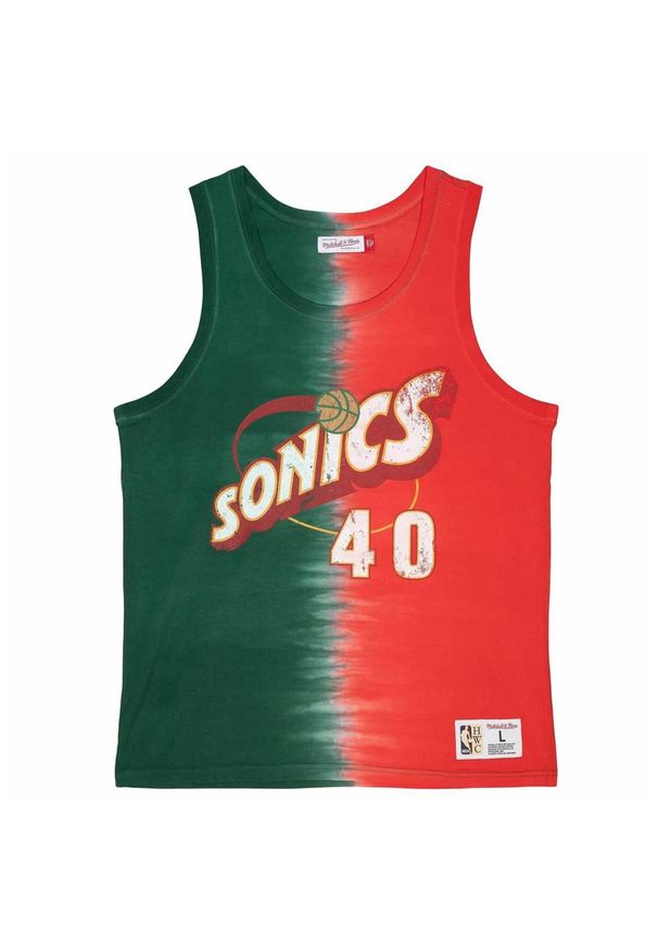 Koszulka Mitchell & Ness NBA Seattle Supersonics Shawn Kemp Tie Dye Cotton. Kolor: czerwony, zielony, wielokolorowy