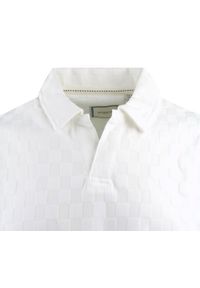 Męska Koszulka Polo z Dekoltem Bez Guzików - Brave Soul - Kość Słoniowa. Okazja: na co dzień. Typ kołnierza: polo. Kolor: biały. Materiał: elastan, poliester. Styl: casual #5