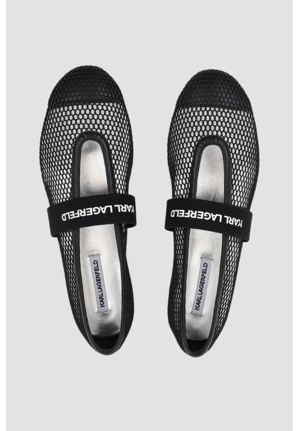 Karl Lagerfeld - KARL LAGERFELD Czarne damskie baleriny KARO, Rozmiar 36. Kolor: czarny
