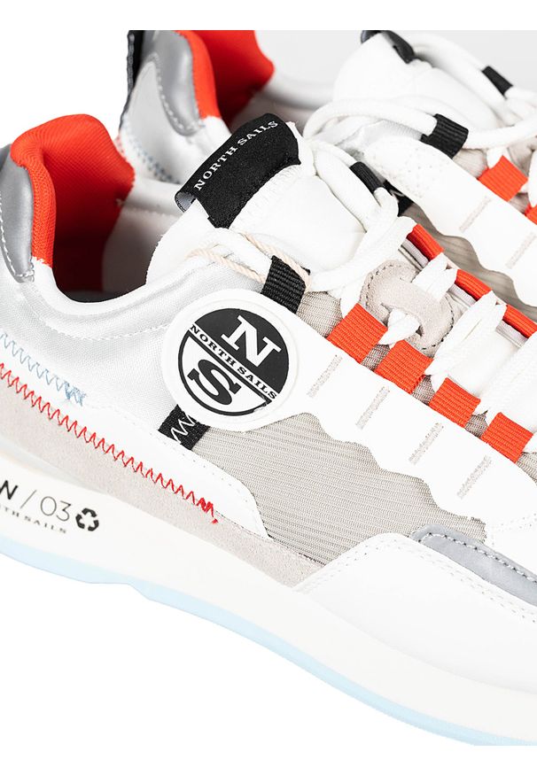 North Sails Sneakersy Winch | RW-03 GLASS-034 | Winch | Kobieta | Biały. Kolor: biały. Materiał: skóra ekologiczna, materiał. Wzór: aplikacja, kolorowy