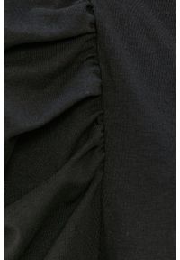only - Only Sukienka kolor czarny mini dopasowana. Kolor: czarny. Materiał: bawełna, materiał, dzianina. Długość rękawa: długi rękaw. Wzór: gładki. Typ sukienki: dopasowane. Długość: mini #3