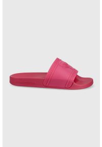 Karl Lagerfeld klapki KONDO damskie kolor różowy. Kolor: różowy. Materiał: materiał. Wzór: gładki