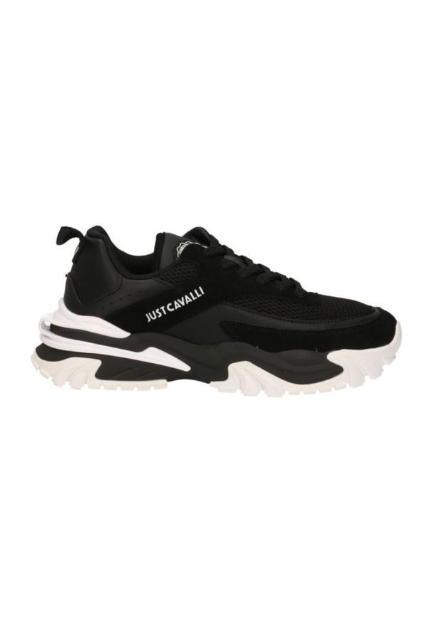 Just Cavalli - JUST CAVALLI Czarne sneakersy FONDO GRUT DIS. 4. Kolor: czarny