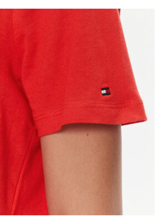 TOMMY HILFIGER - Tommy Hilfiger T-Shirt Logo WW0WW40276 Pomarańczowy Regular Fit. Kolor: pomarańczowy. Materiał: bawełna